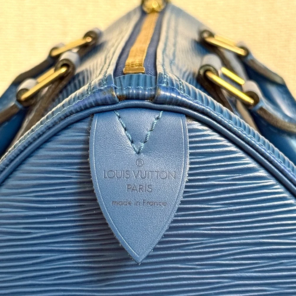 Authentic Louis Vuitton Speedy 25 bag blue Epi leather - Picture 10 of 16
